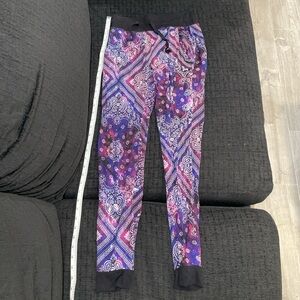 Vibrant Purple and Pink Patterned Pants